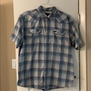 Howler Bros plaid pearl-snap sz Large